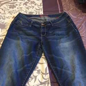 Blue skinny jeans